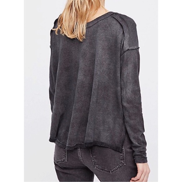 NWT Free People Charcoal Black First Love Lace-Up Long Sleeve Top… - Picture 3 of 12
